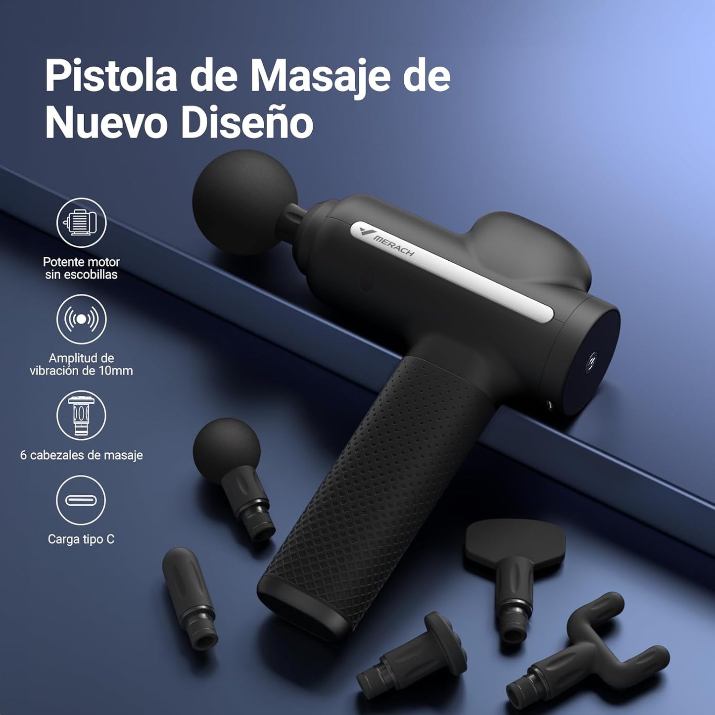 Pistola de Masaje Grande + Accesorios