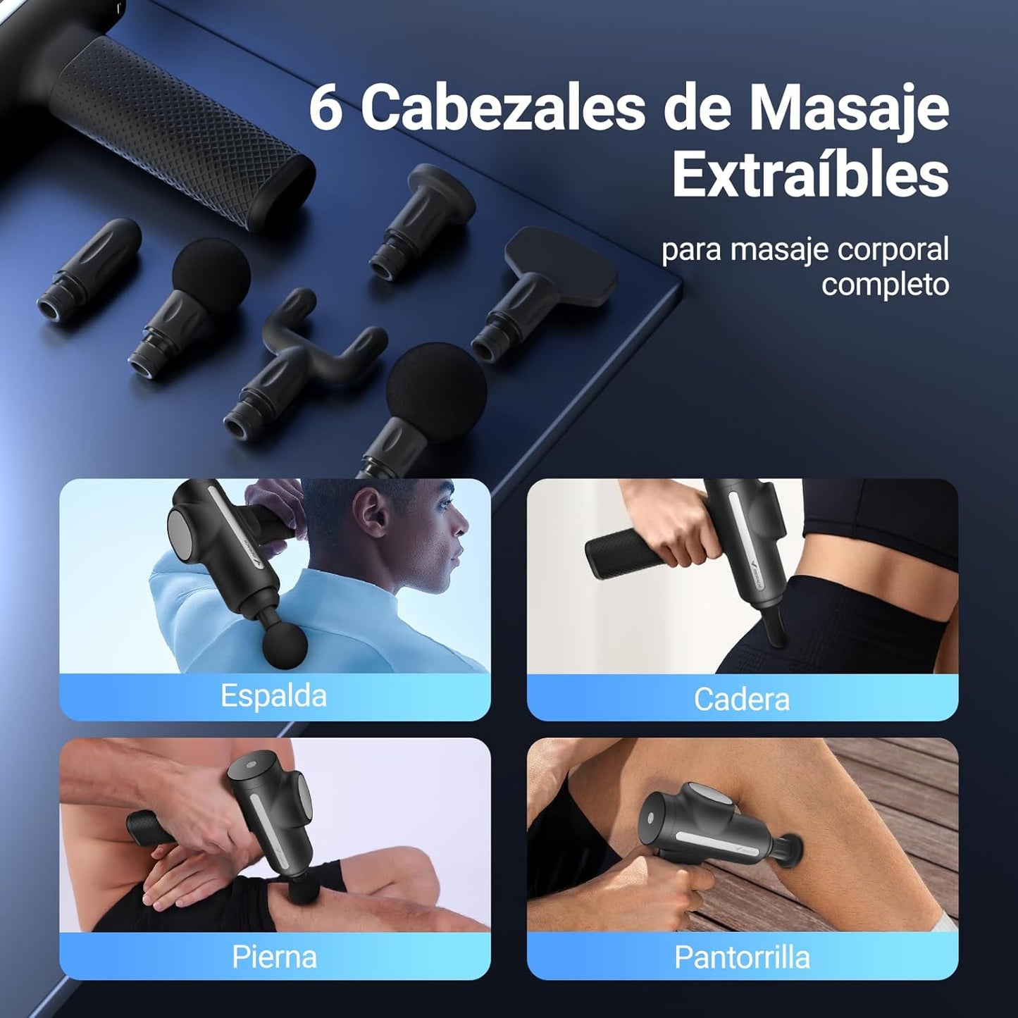 Pistola de Masaje Grande + Accesorios