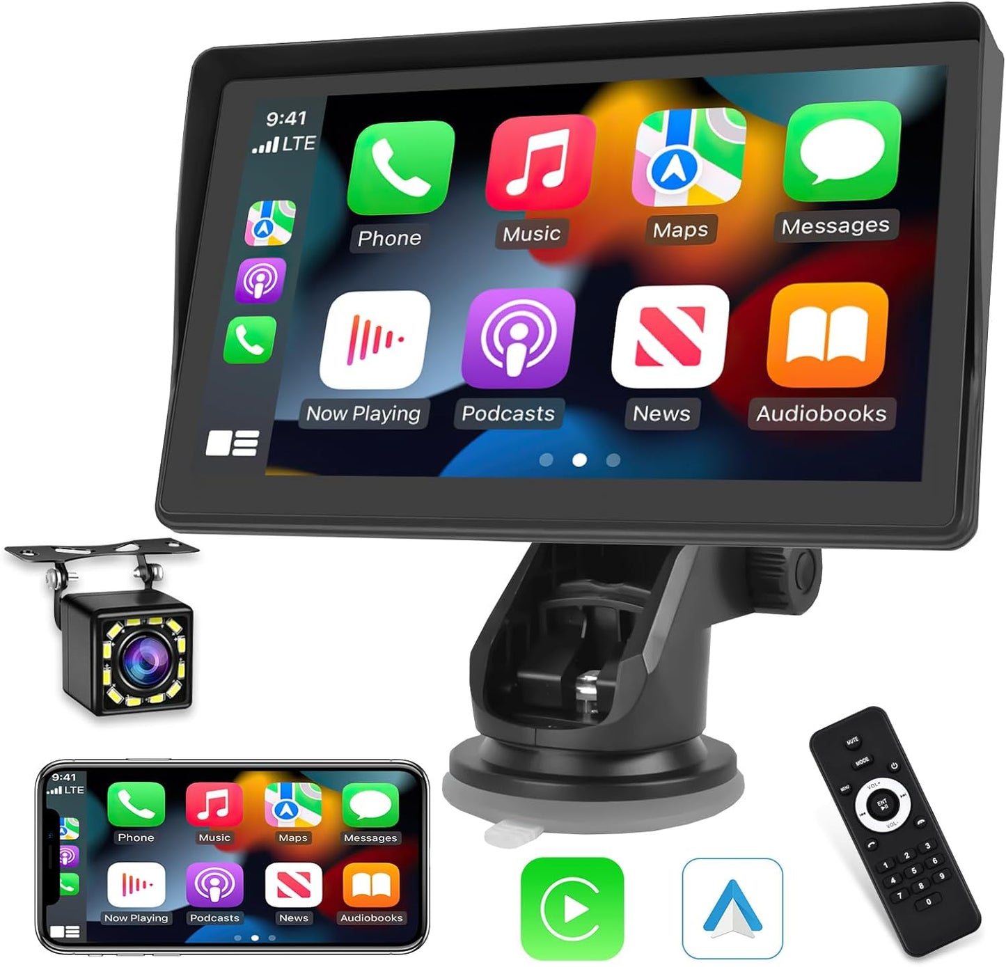 Pantalla Portátil de 7 Pulgadas para Coche + Camara